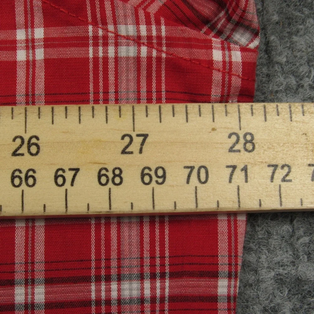 Wrangler Shirt Men Extra Extra Large Red Plaid Pearl Snap Western Cowboy Country - Picture 6 of 7